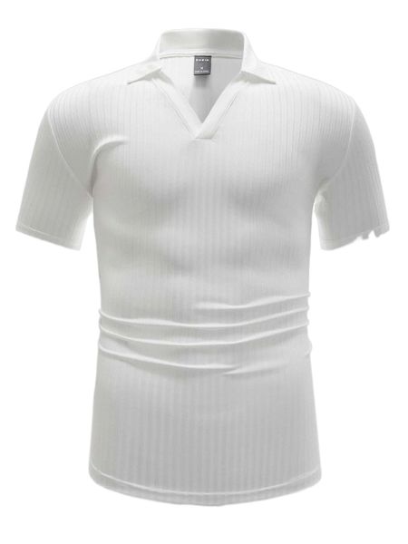 men solid collar tee f1fk#, White;black
