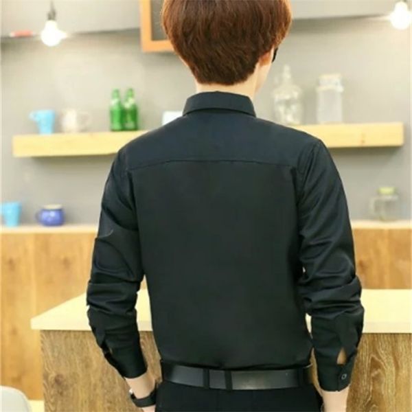 business mtx men s long sleeve white professional color work clothes youth inch shirt lj200925, White;black
business mtx men s long sleeve white professional color work clothes youth inch shirt lj200925, White;black