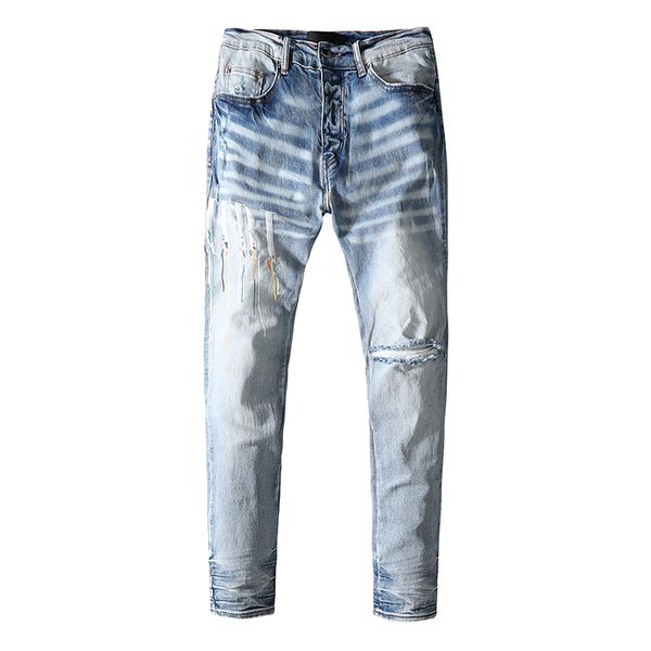 20ss mens designer jeans distressed ripped biker slim fit motorcycle denim for men s fashion jean mans pants pour hommes real jeans #173, Blue
20ss mens designer jeans distressed ripped biker slim fit motorcycle denim for men s fashion jean mans pants pour hommes real jeans #173, Blue