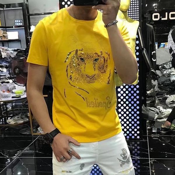 men's t-shirts designer 2022 summer new men's wear versatile fashion brand tiger head ice silk t-shirt slim fit drill short sleeve, White;black
men's t-shirts designer 2022 summer new men's wear versatile fashion brand tiger head ice silk t-shirt slim fit drill short sleeve, White;black