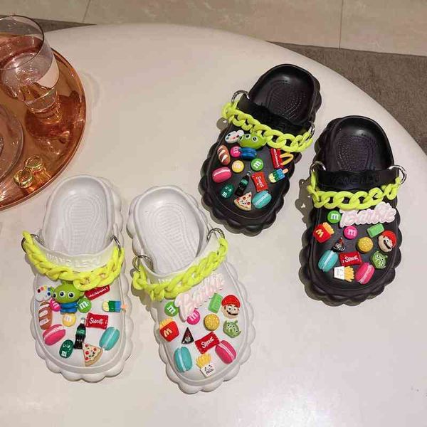 slippers clogs sandals women summer cute funny cartoon anime diy necklaces charm hole shoes eva cushion garden beach outdoor slides 220708, Black
slippers clogs sandals women summer cute funny cartoon anime diy necklaces charm hole shoes eva cushion garden beach outdoor slides 220708, Black