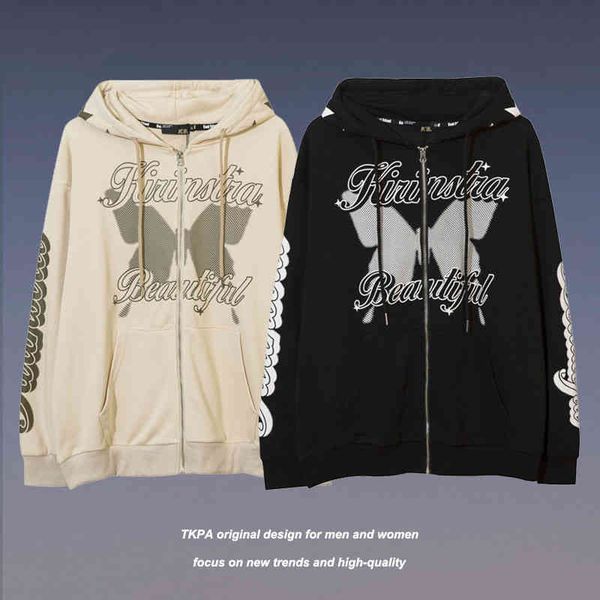 tkpa tide brand butterfly print hooded cardigan sweater men and women hiphop high street loose couple jacket autumn, Black
tkpa tide brand butterfly print hooded cardigan sweater men and women hiphop high street loose couple jacket autumn, Black