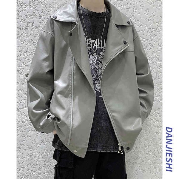 spring autumn new brand casual motor biker leather jacket coat men zipper outwear black gray faux leather jackets men 210412, Black;brown
spring autumn new brand casual motor biker leather jacket coat men zipper outwear black gray faux leather jackets men 210412, Black;brown
