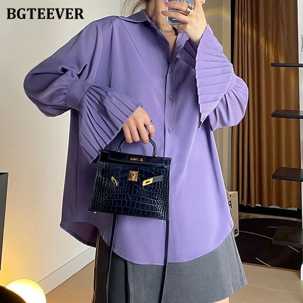 stylish turn-down collar women blouses 2022 spring blusas elegant flare pleated sleeve loose female shirts, White
stylish turn-down collar women blouses 2022 spring blusas elegant flare pleated sleeve loose female shirts, White