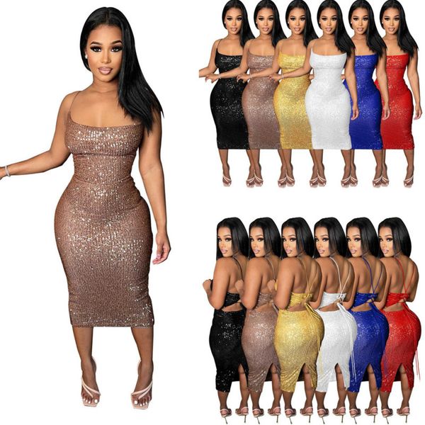 summer womens designer dresses lace up long sequin dress women night club party dress, Black;gray
summer womens designer dresses lace up long sequin dress women night club party dress, Black;gray