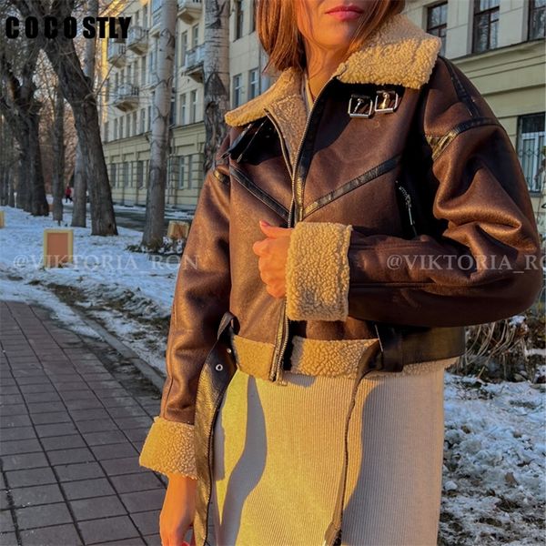 winter jacket women thick faux leather jacket women coat warm lamb biker coat female casual belt outwear ladies 220722, Black
winter jacket women thick faux leather jacket women coat warm lamb biker coat female casual belt outwear ladies 220722, Black