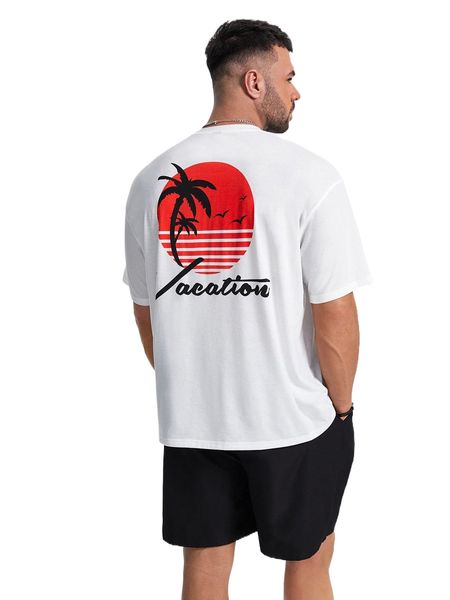 extended sizes men letter & palm tree print tee & drawstring waist shorts r2bl#, Gray
extended sizes men letter & palm tree print tee & drawstring waist shorts r2bl#, Gray