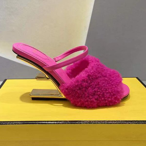 black sculpted high-heeled slippers metallic high heels open toes slip-on slides rose wool sandals for women luxury designer shoes factory f
black sculpted high-heeled slippers metallic high heels open toes slip-on slides rose wool sandals for women luxury designer shoes factory f