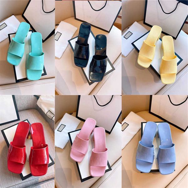 women designer beach thick bottom slippers spring summer ladies pointed square toe sandals leather rubber fruit slides with dust bag size pi, Black
women designer beach thick bottom slippers spring summer ladies pointed square toe sandals leather rubber fruit slides with dust bag size pi, Black