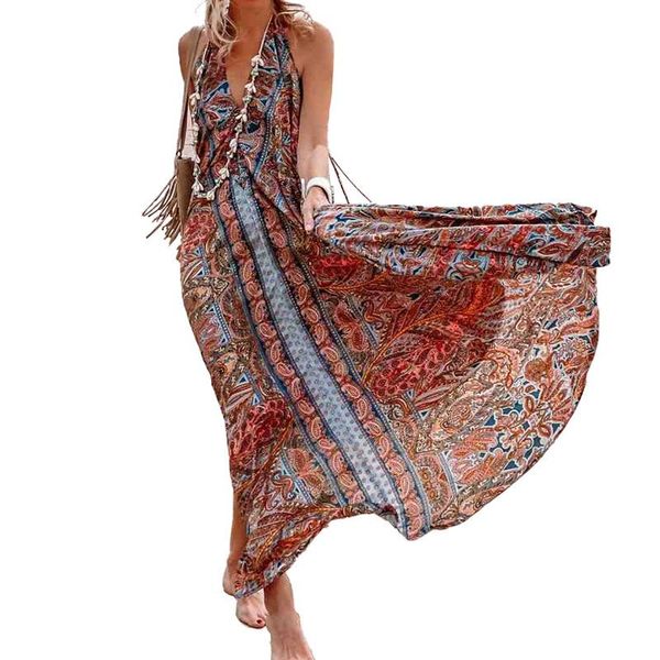 casual dresses bambooboy women summer elegant halter backless sleeveless printed v-neck maxi vacation bohemian boho dress fd379, Black;gray
casual dresses bambooboy women summer elegant halter backless sleeveless printed v-neck maxi vacation bohemian boho dress fd379, Black;gray