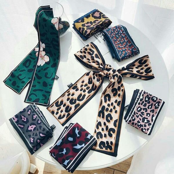 silk scarf leopard animal print scarf women silk scarf small handle bag ribbons female neckerchief head long scarves 220628, Blue;gray
silk scarf leopard animal print scarf women silk scarf small handle bag ribbons female neckerchief head long scarves 220628, Blue;gray