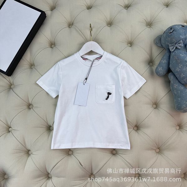children's short sleeve cotton t-shirt dog embroidery lovely boys girls leisure simple generous british top, White
children's short sleeve cotton t-shirt dog embroidery lovely boys girls leisure simple generous british top, White