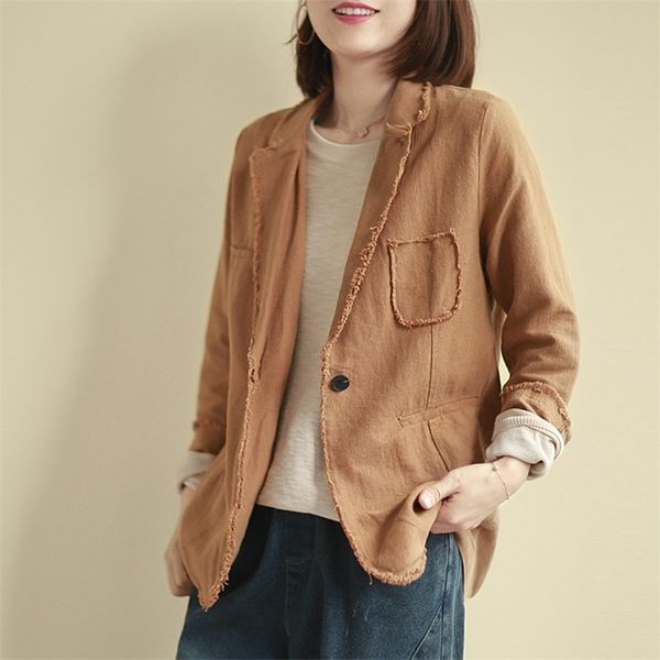 johnature autumn retro patchwork pocket single button long sleeve coat 2020 new cotton linen comfortable allmatch women coat t200828, Black;brown
johnature autumn retro patchwork pocket single button long sleeve coat 2020 new cotton linen comfortable allmatch women coat t200828, Black;brown