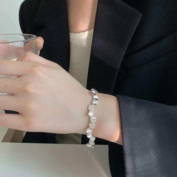 925 sterling silver round brand bracelet classic bright silver simple ins chain versatile fashion, Golden;silver
925 sterling silver round brand bracelet classic bright silver simple ins chain versatile fashion, Golden;silver