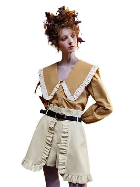 x raya paperbag waist ruffle trim pu leather shorts with belt u4nv#, White;black
x raya paperbag waist ruffle trim pu leather shorts with belt u4nv#, White;black