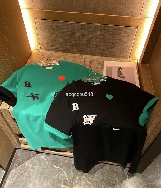 women's t-shirt correct version 22 early spring bv green love graffiti foaming letter printing cuffs flanging contrast color couple sho, White
women's t-shirt correct version 22 early spring bv green love graffiti foaming letter printing cuffs flanging contrast color couple sho, White