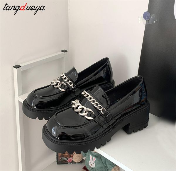 chain mary jane shoes women ladies thick sole slip on creepers leather platform shoes casual buckle shoes zapatos de mujer 2022, Black;white
chain mary jane shoes women ladies thick sole slip on creepers leather platform shoes casual buckle shoes zapatos de mujer 2022, Black;white