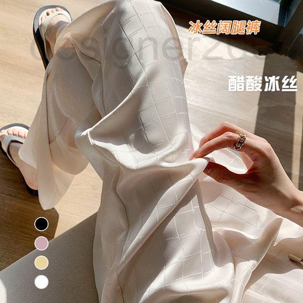 women's pants & capris designer ice silk wide leg pants women's summer thin 2022 new high waist hanging satin plaid white cool ace, Black;white
women's pants & capris designer ice silk wide leg pants women's summer thin 2022 new high waist hanging satin plaid white cool ace, Black;white