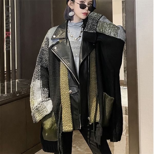 lanmrem winter fashion women clothes turn-down collar batwing sleeves knitting patchwork pockets coat 210226, Black;gray
lanmrem winter fashion women clothes turn-down collar batwing sleeves knitting patchwork pockets coat 210226, Black;gray