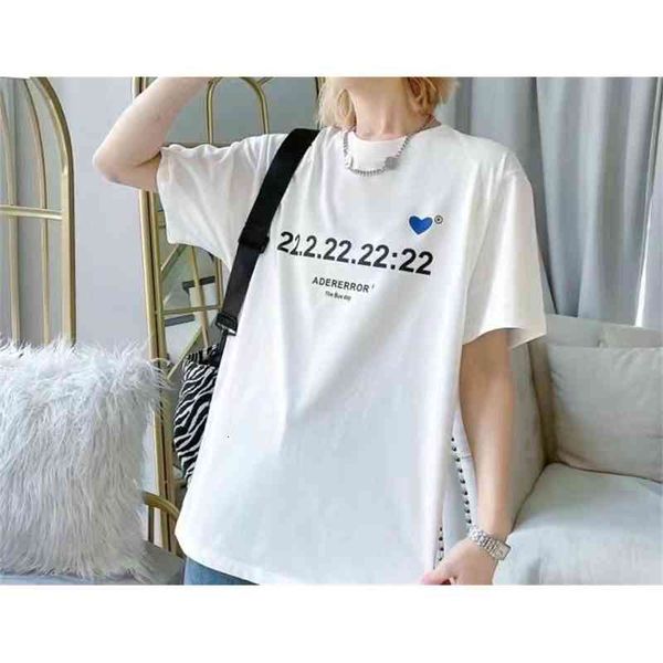 women's t-shirt ader summer heart embroidery digital print loose short sleeve t-shirt, White
women's t-shirt ader summer heart embroidery digital print loose short sleeve t-shirt, White