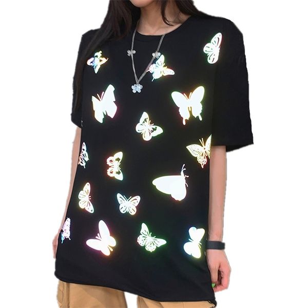 reflective harajuku black white tshirt short sleeve tee street fashion female ie match clothes 220608
reflective harajuku black white tshirt short sleeve tee street fashion female ie match clothes 220608