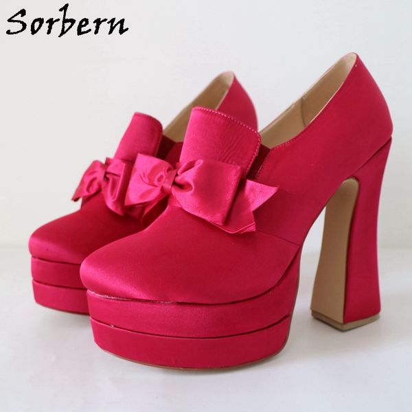 sorbern fuchsia satin women pump shoes block high heel platform shoe bowknot slip on 15cm chunky heel custom color size eu33-48, Black
sorbern fuchsia satin women pump shoes block high heel platform shoe bowknot slip on 15cm chunky heel custom color size eu33-48, Black