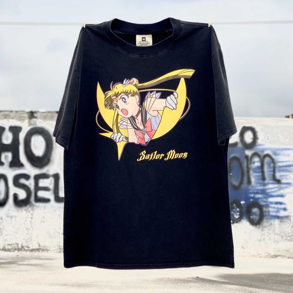 men's t-shirts ouyang nana's same sailor moon pretty girl warrior water ice moon old washed short sleeve t-shirt, White;black
men's t-shirts ouyang nana's same sailor moon pretty girl warrior water ice moon old washed short sleeve t-shirt, White;black