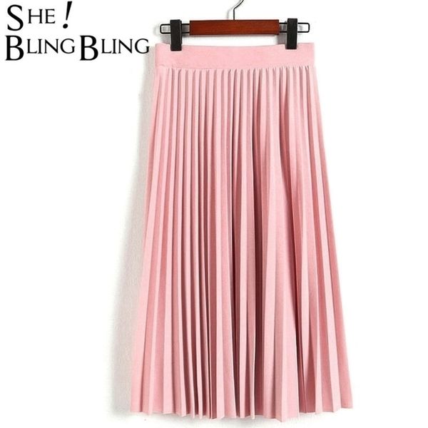 sheblingbling spring autumn fashion womens high waist pleated solid color half length elastic skirt promotions lady black pink y200326
sheblingbling spring autumn fashion womens high waist pleated solid color half length elastic skirt promotions lady black pink y200326