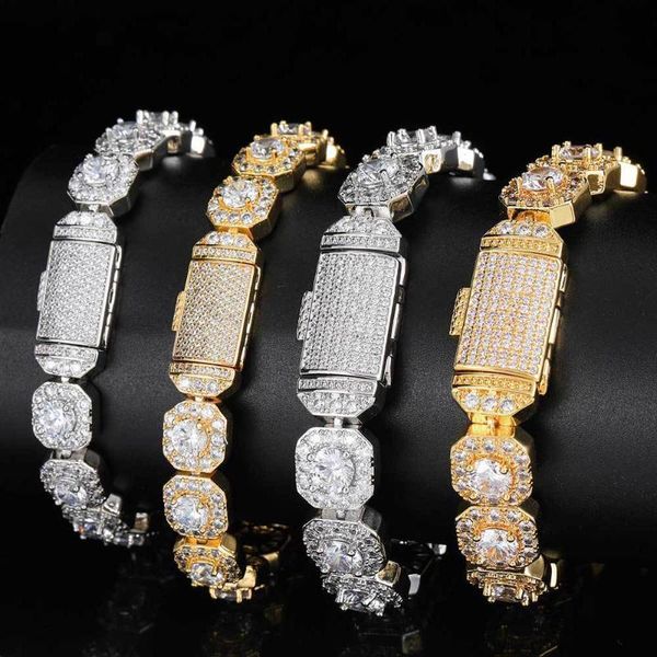 link, chain 10mm men iced out bling tennis bracelet square zirconia with flip buckle silver gold plated brass hip hop goth jewelry, Black
link, chain 10mm men iced out bling tennis bracelet square zirconia with flip buckle silver gold plated brass hip hop goth jewelry, Black