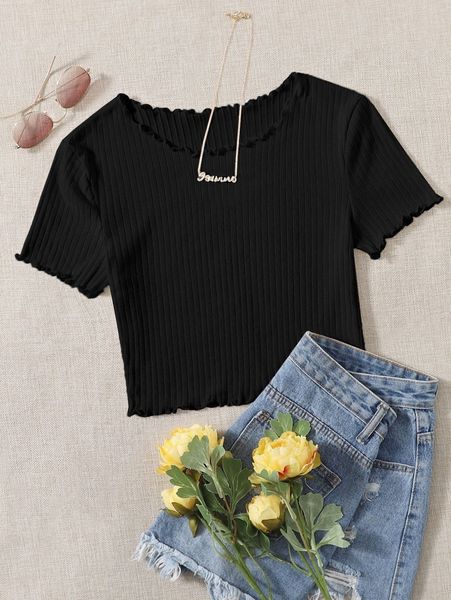 lettuce edge tee 42mn#, White
