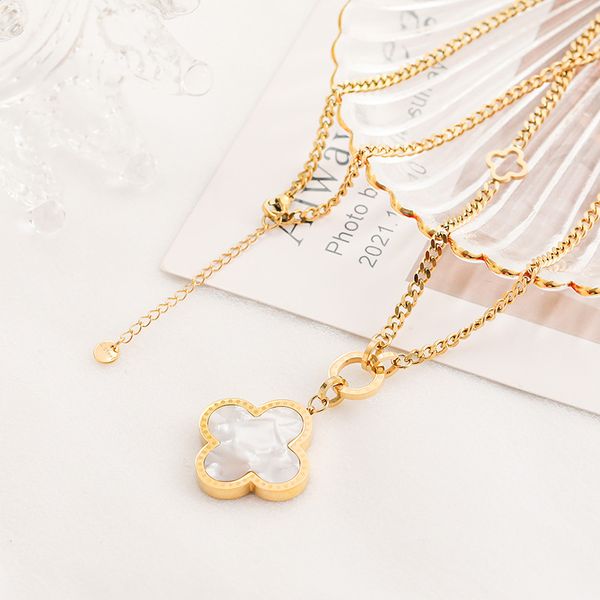 luxury double side black white clover pendant necklace classic women gift jewelry, Silver
luxury double side black white clover pendant necklace classic women gift jewelry, Silver