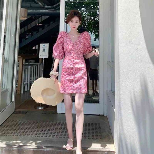 casual dresses 2022 fashion french pink floral dress women's waist is slim v-neck bubble sleeve short skirt wmb6, Black;gray
casual dresses 2022 fashion french pink floral dress women's waist is slim v-neck bubble sleeve short skirt wmb6, Black;gray