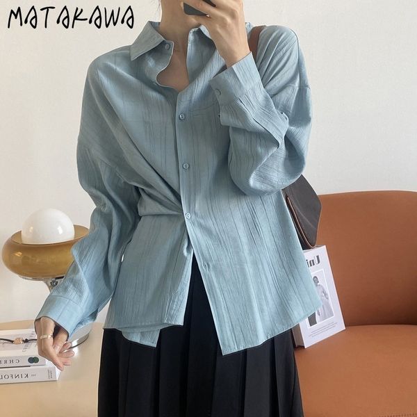 irregular pleated woman blouses longsleeved shirt women spring french solid color lapel ladies 210506, White
irregular pleated woman blouses longsleeved shirt women spring french solid color lapel ladies 210506, White
