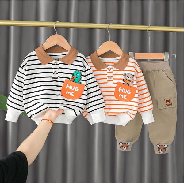 boys' striped pocket animal spring clothes baby spring and autumn foreign style sweater 1-4-year-old baby two-piece set, Blue
boys' striped pocket animal spring clothes baby spring and autumn foreign style sweater 1-4-year-old baby two-piece set, Blue