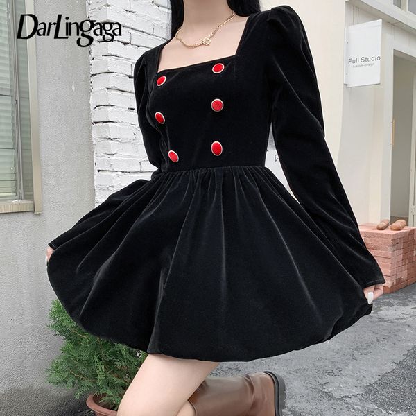 darlingaga fashion vintage elegant velvet ball gown pleated dress female square neck dot black party dress mini spring christmas, Black;gray
darlingaga fashion vintage elegant velvet ball gown pleated dress female square neck dot black party dress mini spring christmas, Black;gray