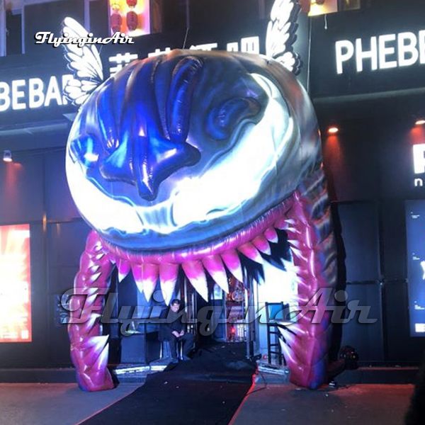 Image of Scary Inflatable Venom Face Arch Halloween Mask Air Blow Up Evil Monster Skull Archway For Entrance Gate And Building Wall Decoration
