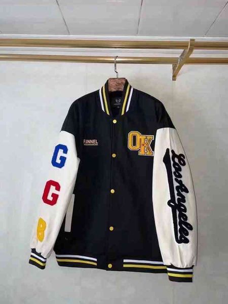 trendy spring new color blocking flocking embroidery baseball suit loose men's and women's couple jacket, Black
trendy spring new color blocking flocking embroidery baseball suit loose men's and women's couple jacket, Black