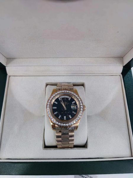 with original box luxury watches 41mm mens 18k yellow gold black dial bigger diamond automatic fashion brand men's watch wristwatch 281, Slivery;brown
with original box luxury watches 41mm mens 18k yellow gold black dial bigger diamond automatic fashion brand men's watch wristwatch 281, Slivery;brown