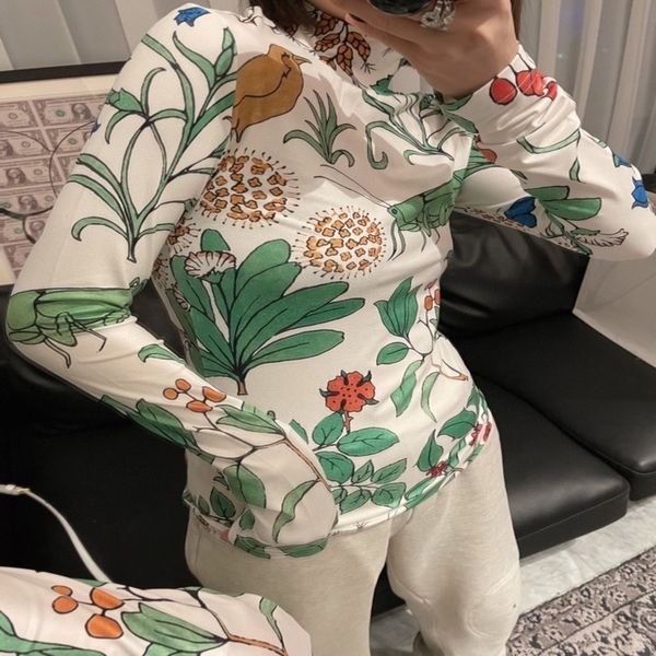 women's tanks camis spring and summer pure cotton printed long sleeve green worsted comfortable back good-looking loose bottomed shirt, White
women's tanks camis spring and summer pure cotton printed long sleeve green worsted comfortable back good-looking loose bottomed shirt, White