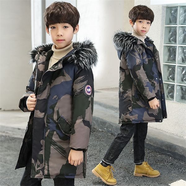 children's winter jacket camouflage large fur collar -30 degrees children's clothing boy warm down cotton jacket hooded lj201203, Blue;gray 
children's winter jacket camouflage large fur collar -30 degrees children's clothing boy warm down cotton jacket hooded lj201203, Blue;gray