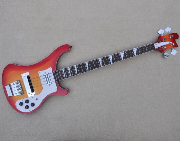 4 string cherry sunburst electric bass guitar with chrome hardware white pickguard
4 string cherry sunburst electric bass guitar with chrome hardware white pickguard