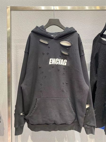 women's hoodies sweaterspring and autumn thin section hole fashion loose men's same style hoodie jacket, Black
women's hoodies sweaterspring and autumn thin section hole fashion loose men's same style hoodie jacket, Black