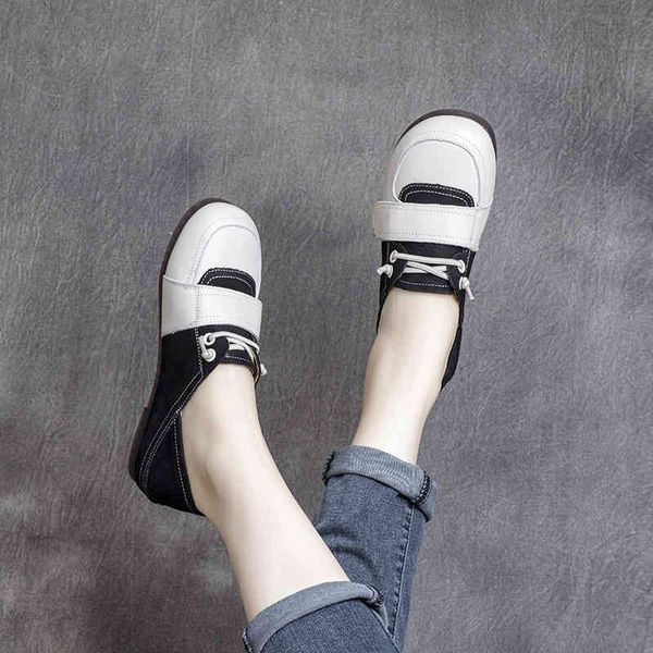 sandals spring cowhide round head color matching overshoot low heel soft sole shoes shallow mouth single shoe college style leather vcs8, Black
sandals spring cowhide round head color matching overshoot low heel soft sole shoes shallow mouth single shoe college style leather vcs8, Black