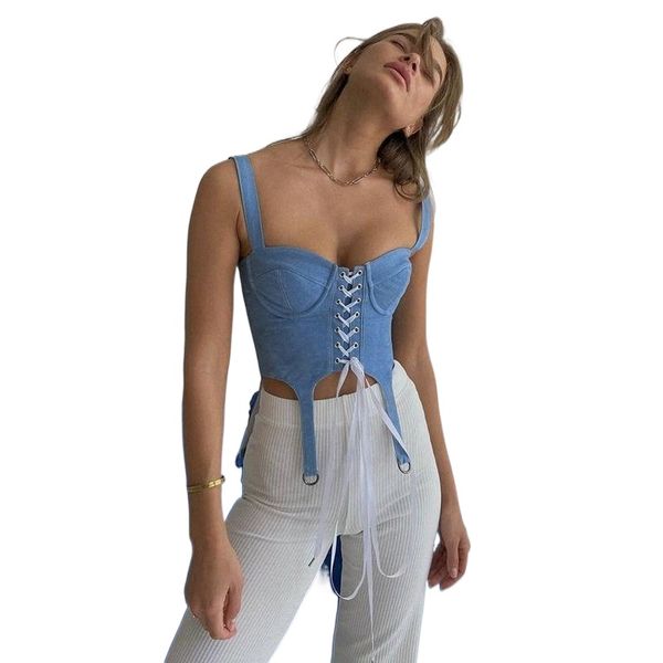 women's tanks & camis street bandage denim camisole corset bustier summer women crop casual sleeveless backless tie up slim irregu 95g, White
women's tanks & camis street bandage denim camisole corset bustier summer women crop casual sleeveless backless tie up slim irregu 95g, White