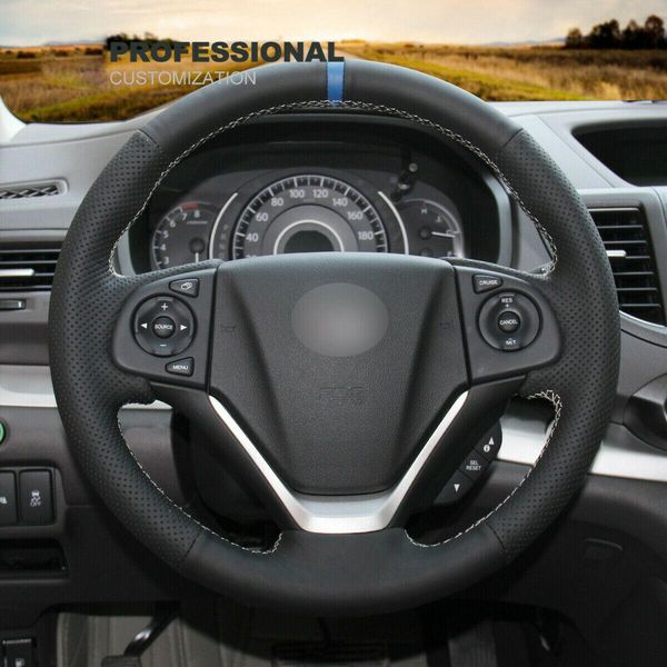 diy custom black genuine leather steering wheel cover for honda crv cr-v 2012-16
diy custom black genuine leather steering wheel cover for honda crv cr-v 2012-16