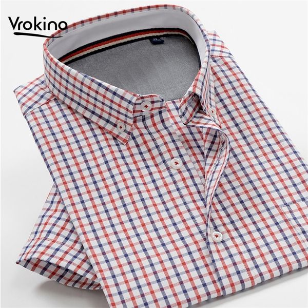 2020summer new 7xl 8xl 9xl 10xl men s business casual plaid short sleeve shirt classic men s cotton blend loose shirt lj200925, White;black
2020summer new 7xl 8xl 9xl 10xl men s business casual plaid short sleeve shirt classic men s cotton blend loose shirt lj200925, White;black