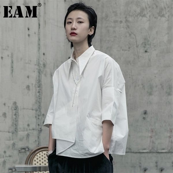 women white asymmetrical big size blouse new lapel long sleeve loose fit shirt fashion spring autumn 1r590 201201
women white asymmetrical big size blouse new lapel long sleeve loose fit shirt fashion spring autumn 1r590 201201