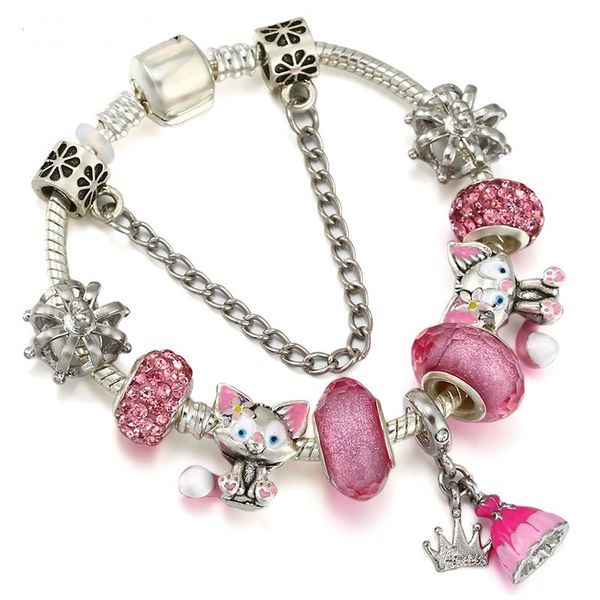 925 sterling silver blue charm bead fit european pandora bracelets for women cat princess dress dangel charm beads snake chain fashion jewel, Golden;silver
925 sterling silver blue charm bead fit european pandora bracelets for women cat princess dress dangel charm beads snake chain fashion jewel, Golden;silver