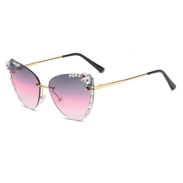 oversize luxury rhinestones sunglasses women rimless metal big sun glasses, White;black
oversize luxury rhinestones sunglasses women rimless metal big sun glasses, White;black