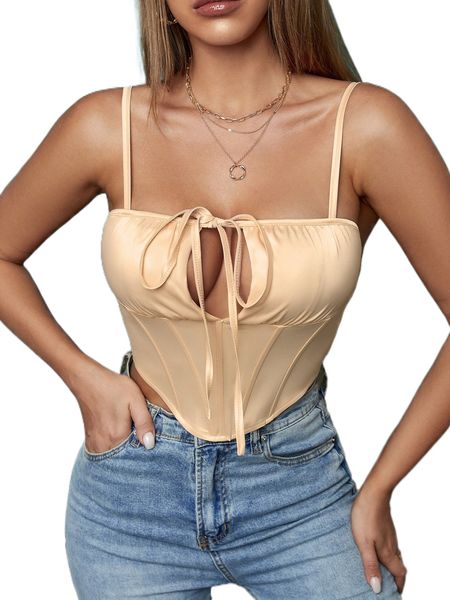 tie front asymmetric hem cami w4iq#, White